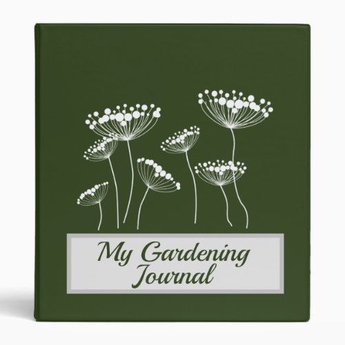 Gardening Journal with Wildflower Graphic 3 Ring Binder