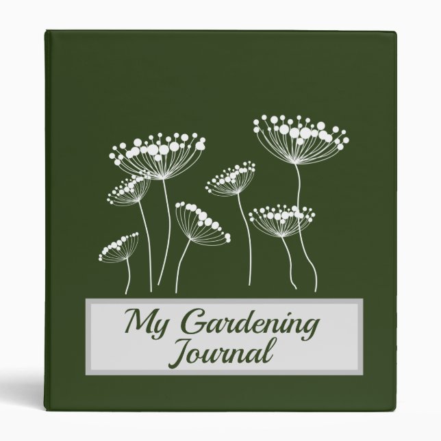 Gardening Journal with Wildflower Graphic 3 Ring Binder (Front)