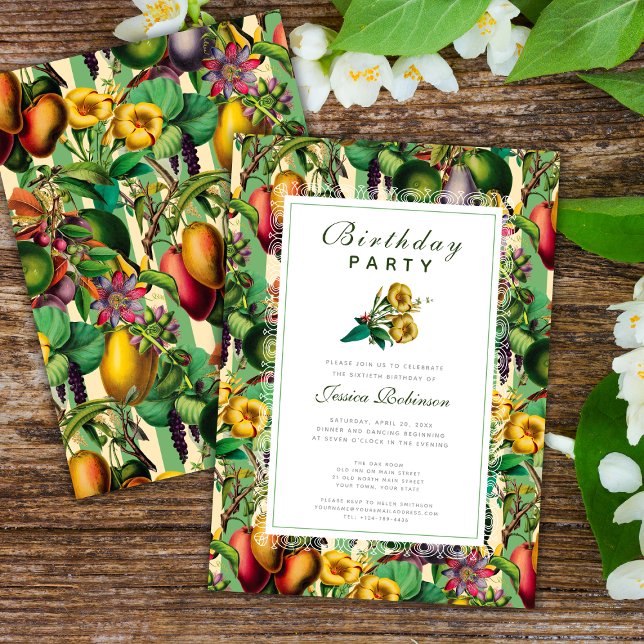 Gardening Lady 60th Birthday Party Retro Floral Invitation (Creator Uploaded)