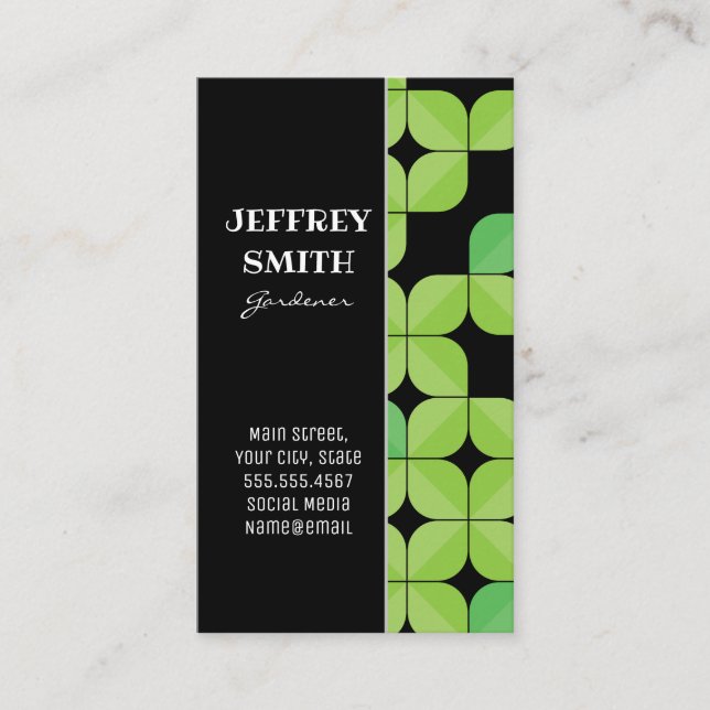 Gardening | Landscaping | Illustrative Leaves Business Card (Front)