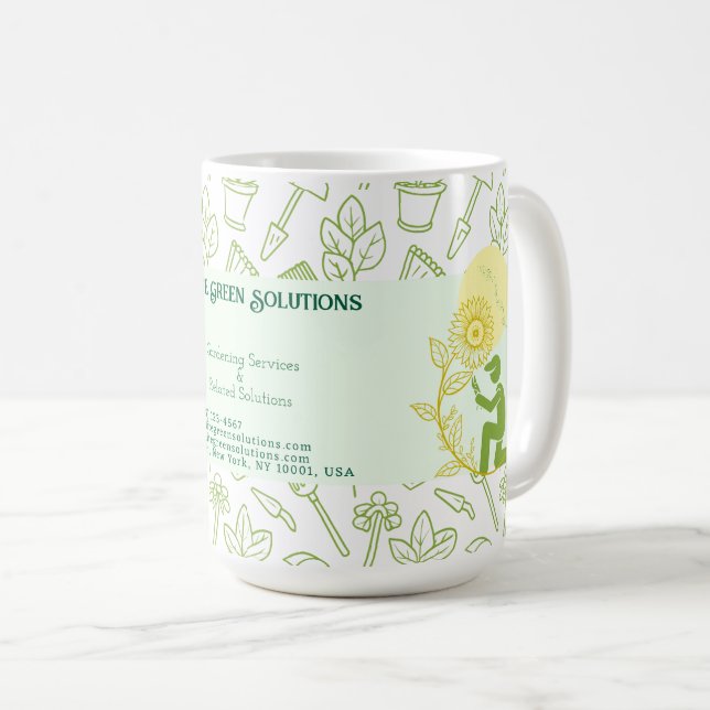 Gardening & Landscaping Solutions Business Card Coffee Mug (Front Right)