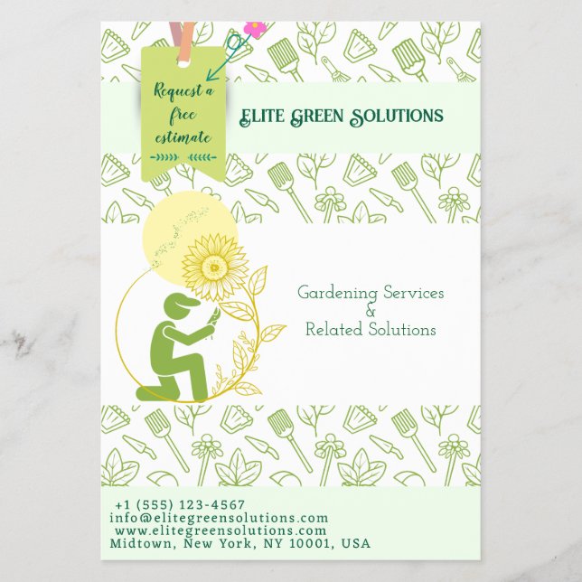 Gardening & Landscaping Solutions Business Card Flyer (Front)