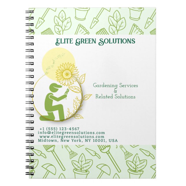 Gardening & Landscaping Solutions Business Card Notebook (Front)