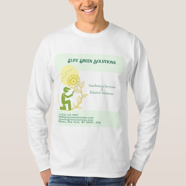 Gardening & Landscaping Solutions Business Card T-Shirt (Front)
