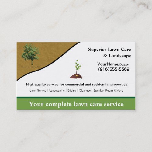 Gardening Lawn Care Landscaper Logo Business Card