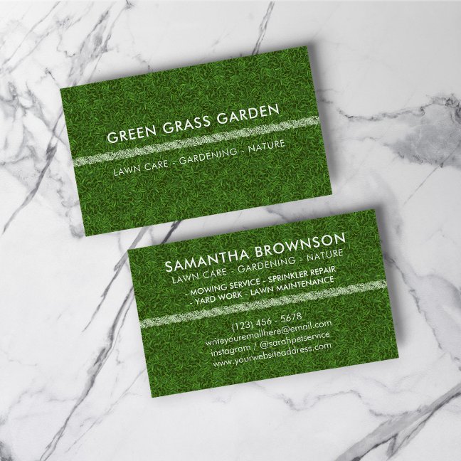 Gardening Lawn Grass Football Landscape Business Card