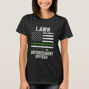 Gardening Lawn Mower American Flag Lawn Enforcemen T-Shirt