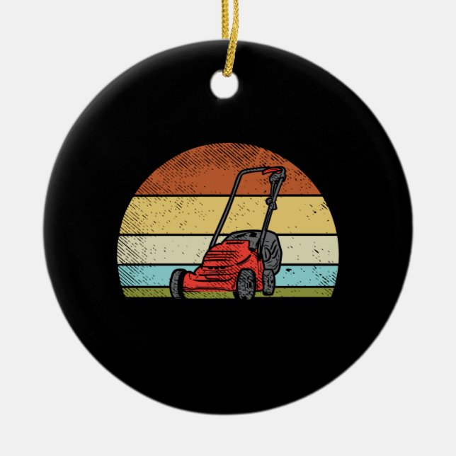 Gardening - Lawn Mower Ceramic Ornament (Front)