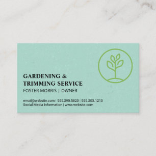 Gardening Logo Sprouting Plant Business Card