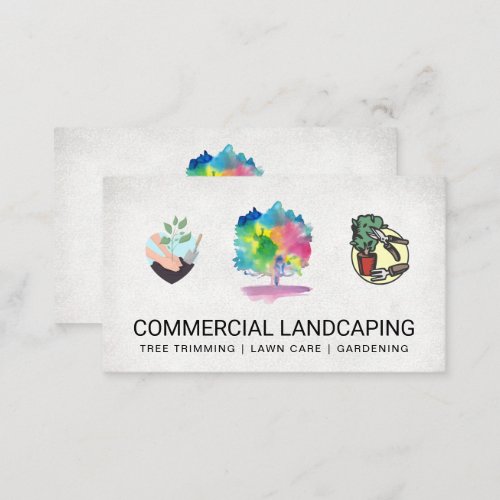 Gardening Logos  Watercolor Tree Business Card