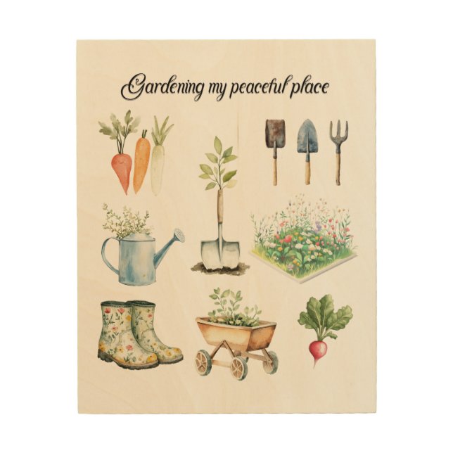 "Gardening My Peaceful Place" Wall art & Decor (Front)