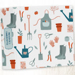 Gardening Notes Personalized Binder<br><div class="desc">Fun personalized garden notes design.  Pattern features gardening tools and implements for gardeners. Original art by Nic Squirrell.  Change the name and text to customize.</div>