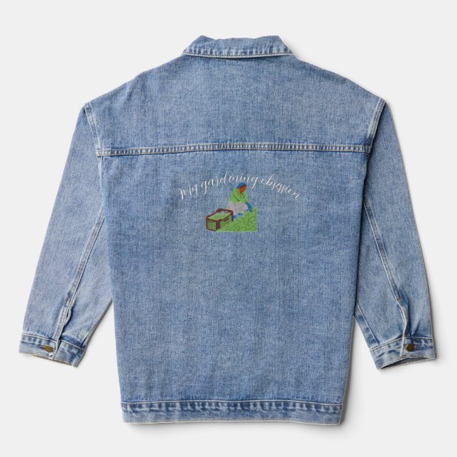 Gardening obsession denim jacket (Back)