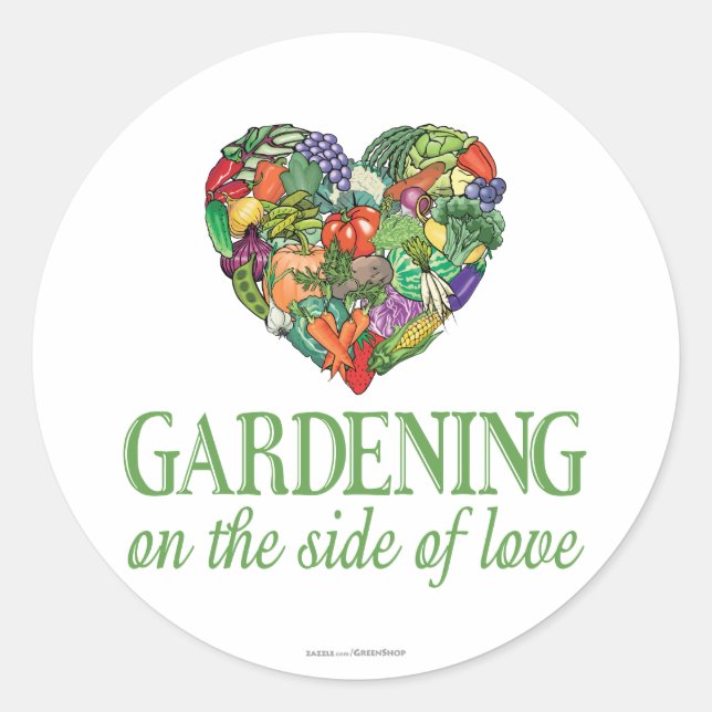 Gardening on the Side of Love Classic Round Sticker (Front)