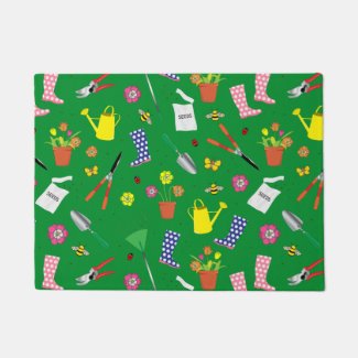 Gardening Pattern on Green