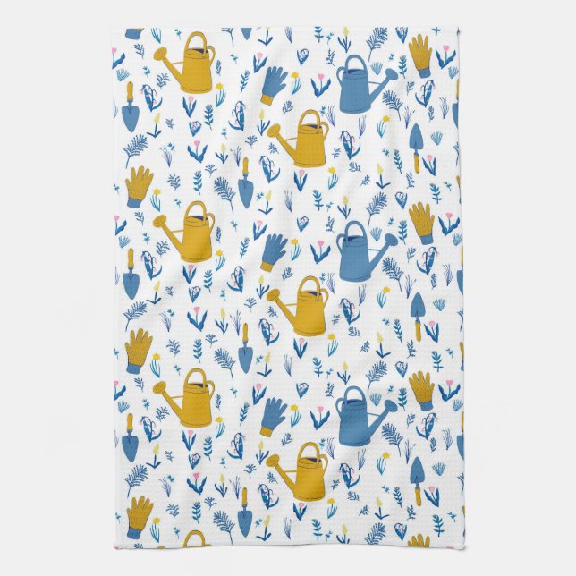 Gardening pattern towel - gift for garden lover (Vertical)