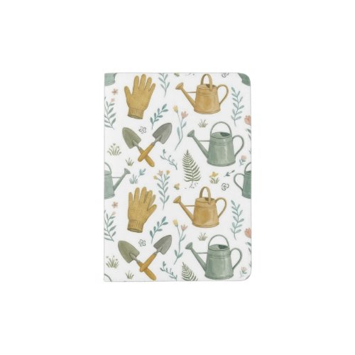Gardening Pattern Watering Cans Gloves Flowers Pas Passport Holder