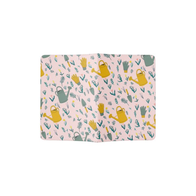 Gardening Pattern Watering Cans Gloves Flowers   Passport Holder (Opened)
