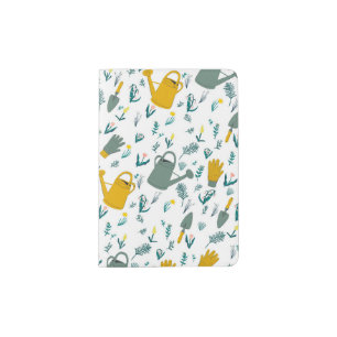 Gardening Pattern Watering Cans Gloves Flowers  Passport Holder