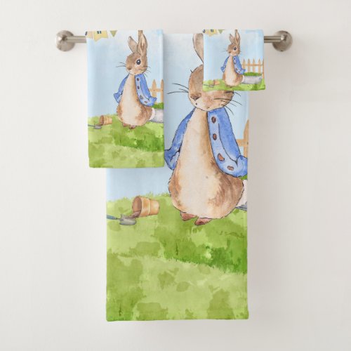 Gardening Peter the Rabbit Bath Towel Set