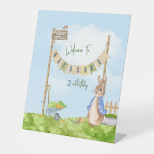 Gardening Peter the Rabbit Pedestal Sign