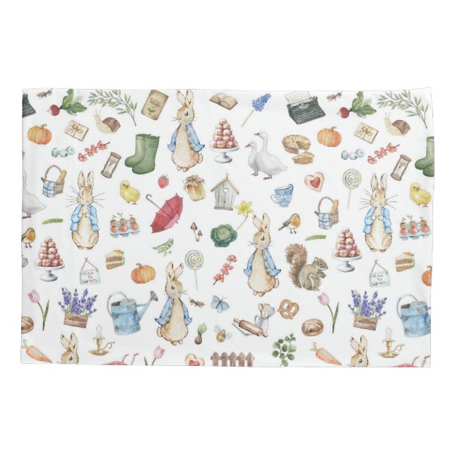 Gardening Peter the Rabbit Pillow Case (Back)