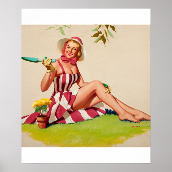 Gardening Pin Up Art Poster Zazzle Com