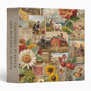 Gardening Planner Notes Nature 3 Ring Binder