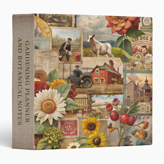 Gardening Planner Notes Nature  3 Ring Binder (Front/Spine)