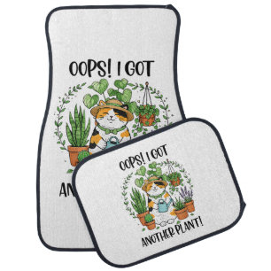 Gardening Planting Cat Oops I Got Another Plant Car Floor Mat