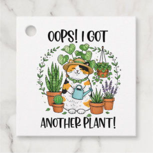 Gardening Planting Cat Oops I Got Another Plant Favor Tags