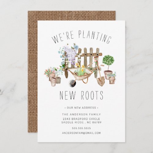 Gardening Planting New Roots Moving Announcement