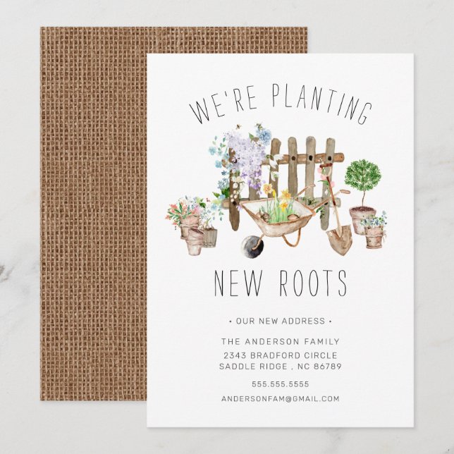 Gardening Planting New Roots Moving Announcement (Front/Back)