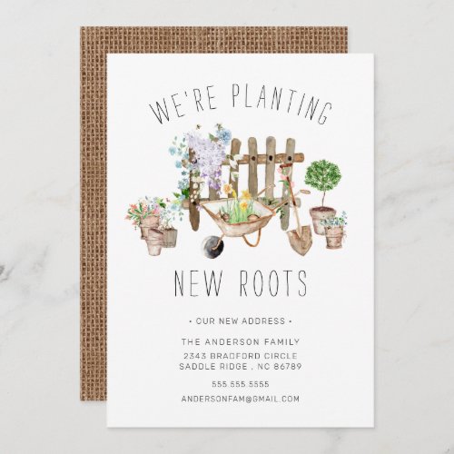 Gardening Planting New Roots Moving Announcement