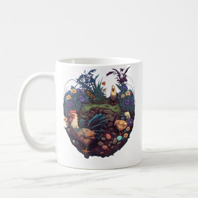 Gardening Plants And Chickens Coffee Mug (Left)