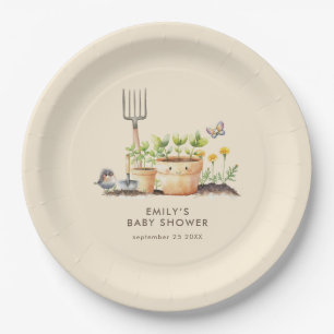 Gardening Plants Little Sprout Baby Shower  Paper Plates