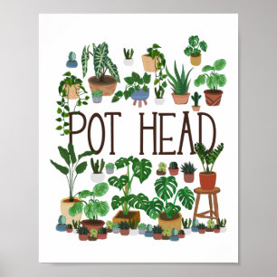 Gardening Potted Plant Pot Head Poster