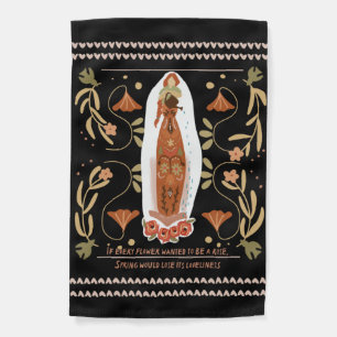 Gardening Quote Floral Folk Art Garden Flag