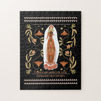 Gardening Quote Floral Folk Art Jigsaw Puzzle