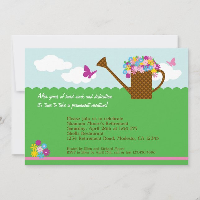 Gardening Retirement Party Invitation (Front)