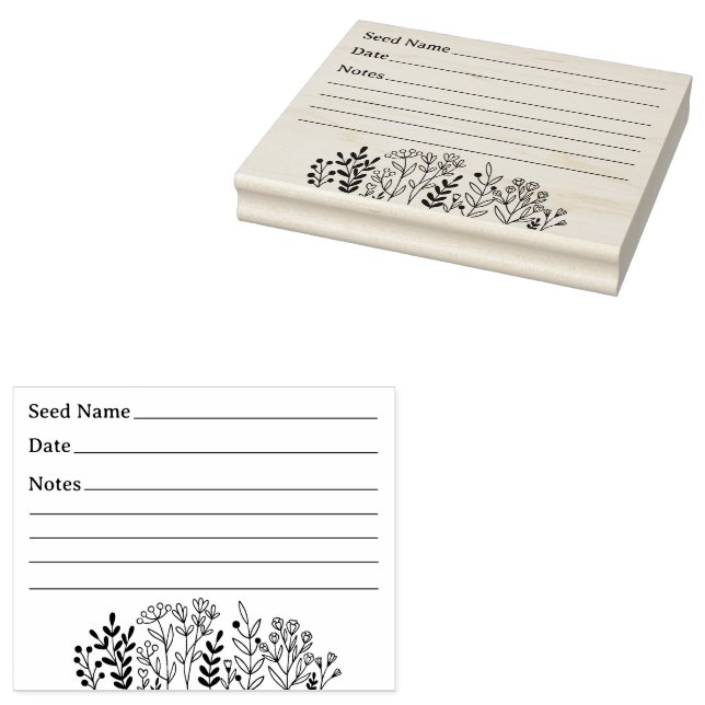Gardening Seed Saving Rubber Stamp (Stamped)