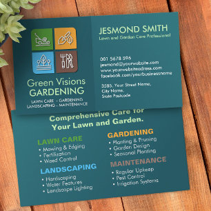 Gardening Services - Colorful Icons Business Card