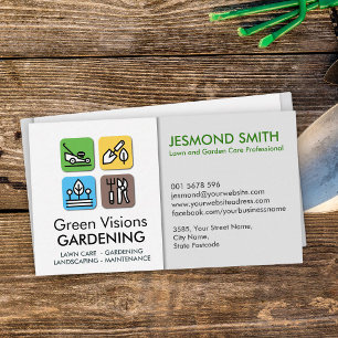Gardening Services - Colorful Icons Business Card