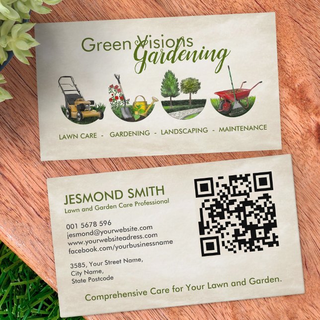 Gardening Services - Hand drawn Illustration Business Card (Creator Uploaded)