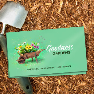 Gardening Services Watercolor art Business Card