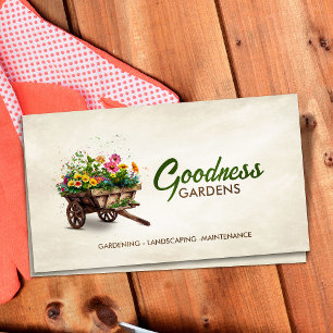  Gardening Services Watercolor art Business Card