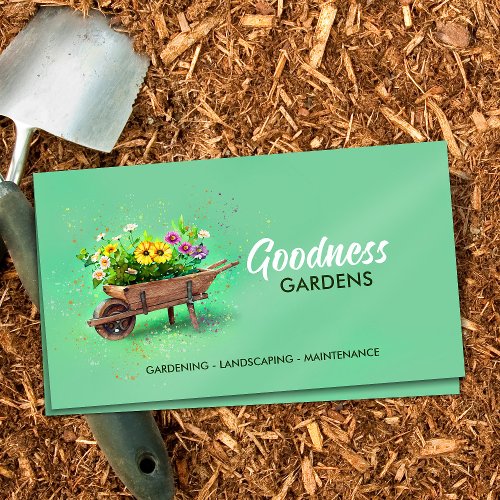  Gardening Services Watercolor art Business Card