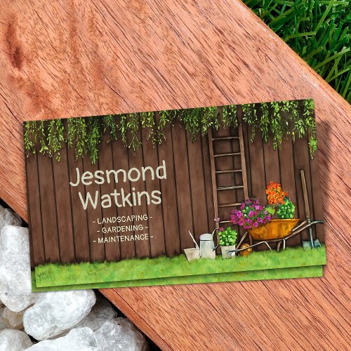 Gardening Services Watercolor Art Business Card