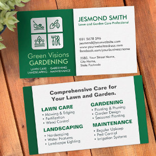 Gardening Services - White Icons Business Card