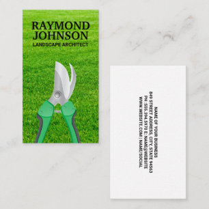 Gardening Shears Cut Grass Business Card